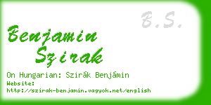 benjamin szirak business card